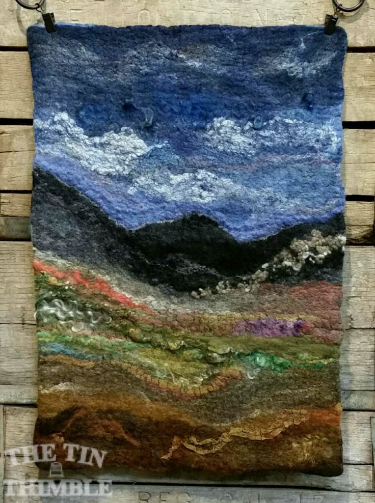 Wet Felted Wall Hanging by Sharon Mansfield at The Tin Thimble