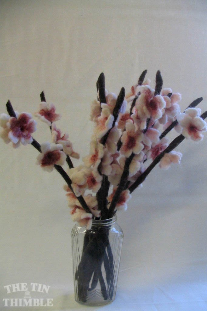 Wet Felted Cherry Blossoms by Sharon Mansfield