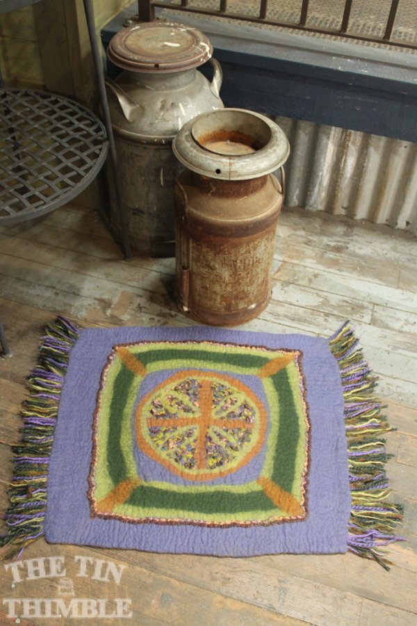 Wet Felted Throw Rug by Sharon Mansfield
