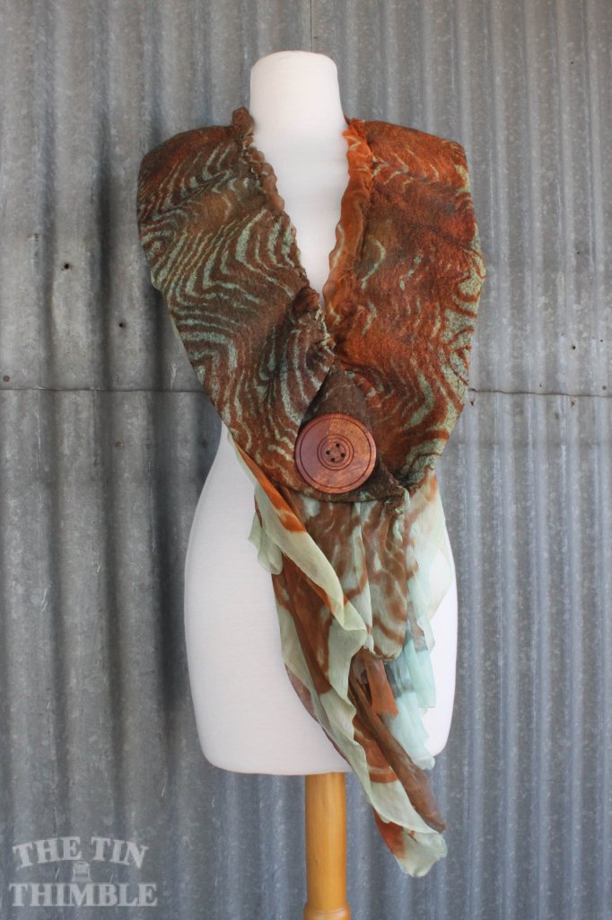 Nuno felted versi wrap by Sharon Mansfield at The Tin Thimble
