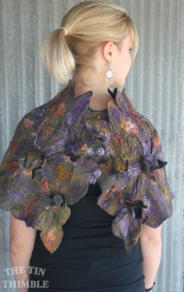 Wet Felted Capelet by Sharon Mansfield at The Tin Thimble
