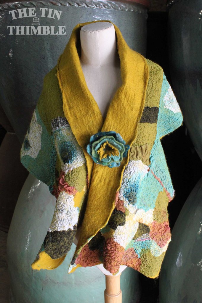 Nuno Felted Monarch Wrap by Sharon Mansfield at The Tin Thimble