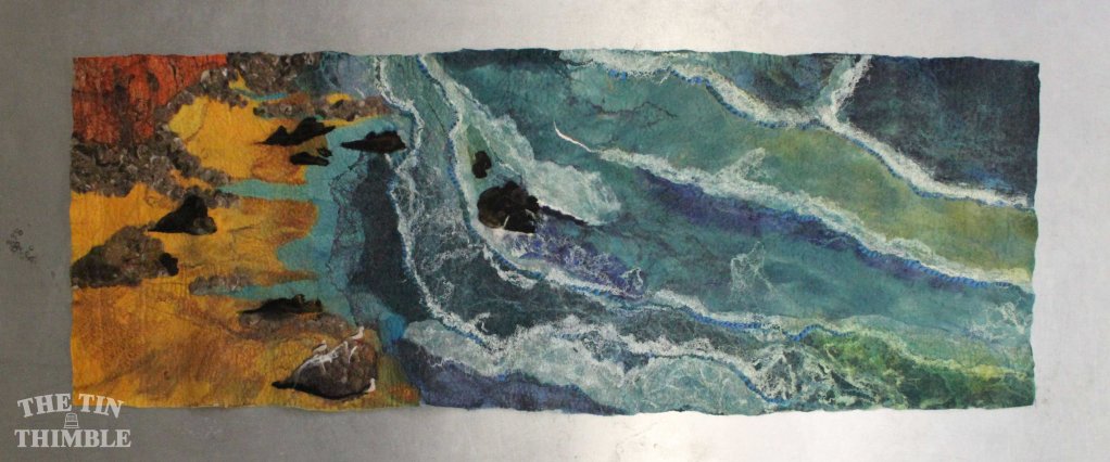 Wet Felted Seascape Wall Hanging by Sharon Mansfield at The Tin Thimble