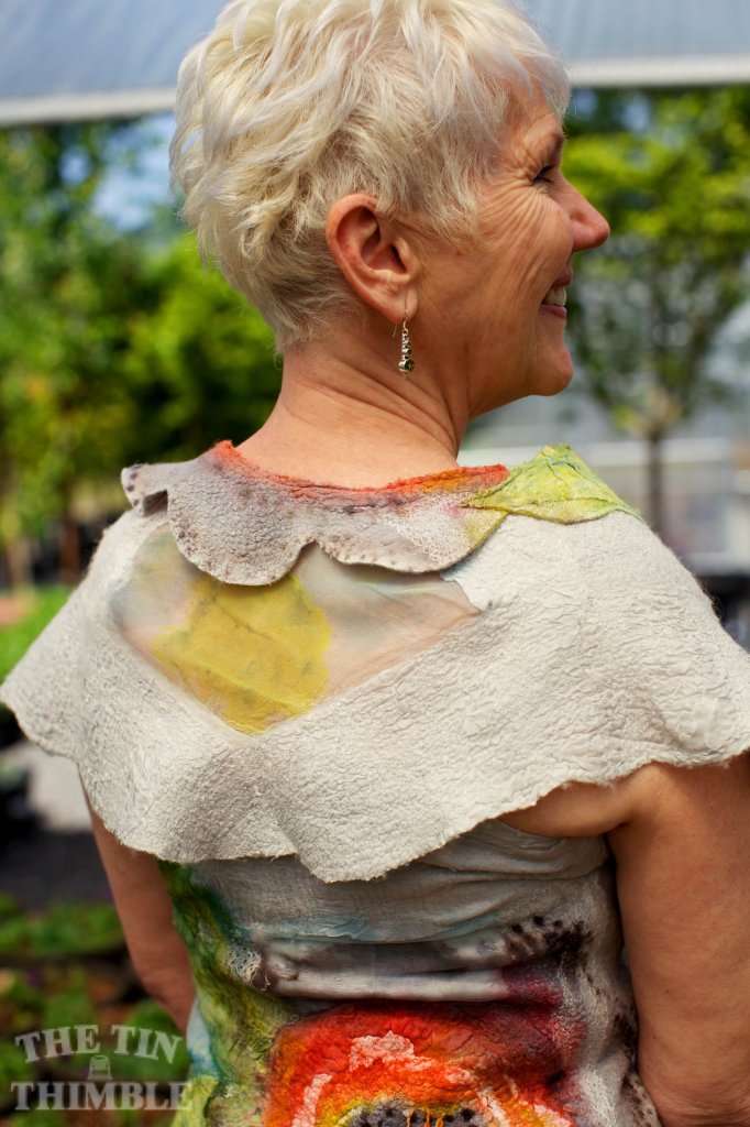 Nuno Felted, Hand Painted Capelet by Sharon Mansfield