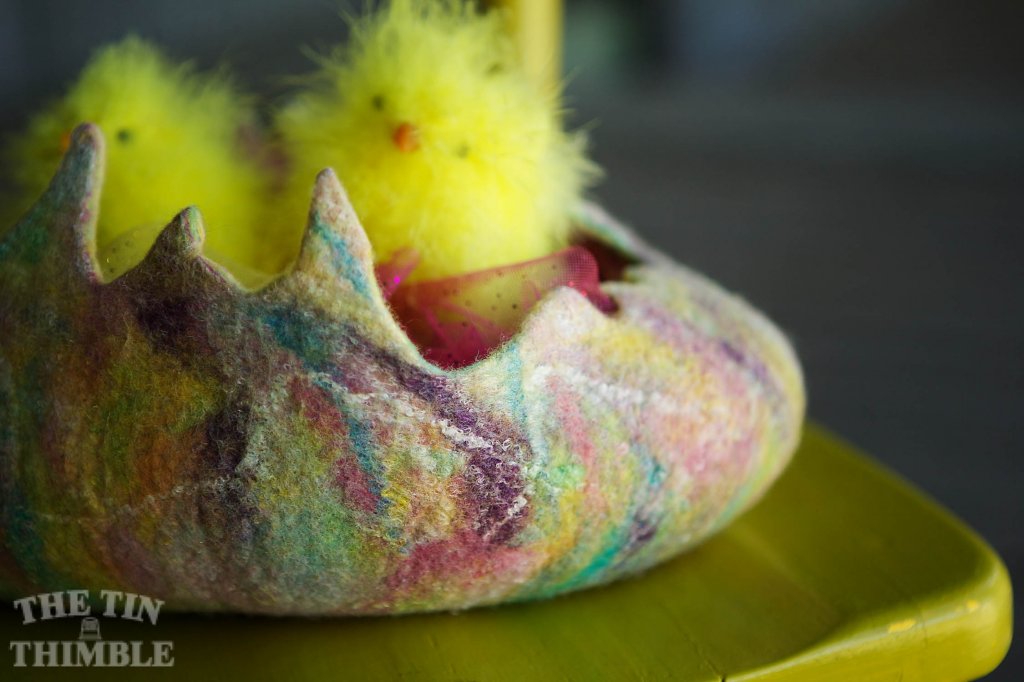 Wet Felted Easter Basket by Sharon Mansfield at The Tin Thimble