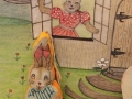Handmade, Hand Painted, Bunny and Backdrop by Sharon Mansfield at The Tin Thimble