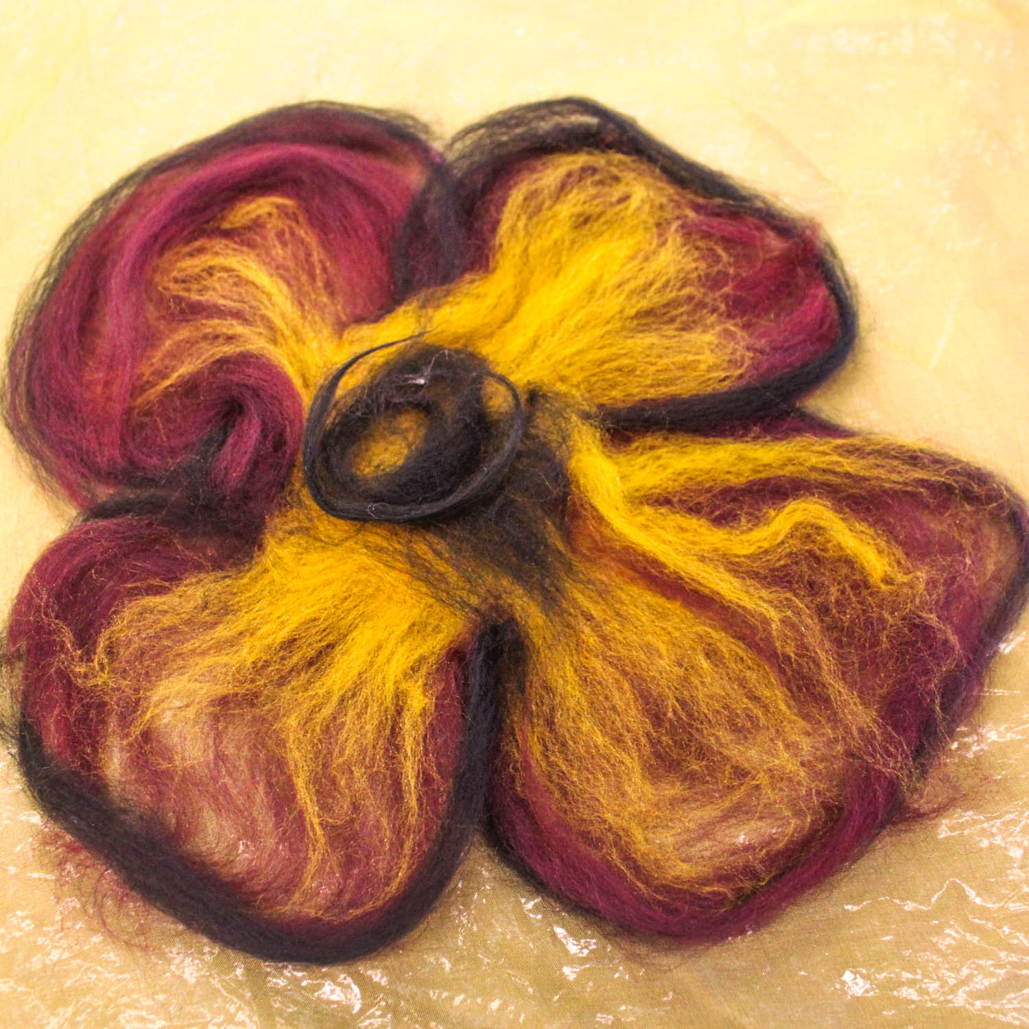 Nuno Felted Pansy Scarf by Sharon Mansfield